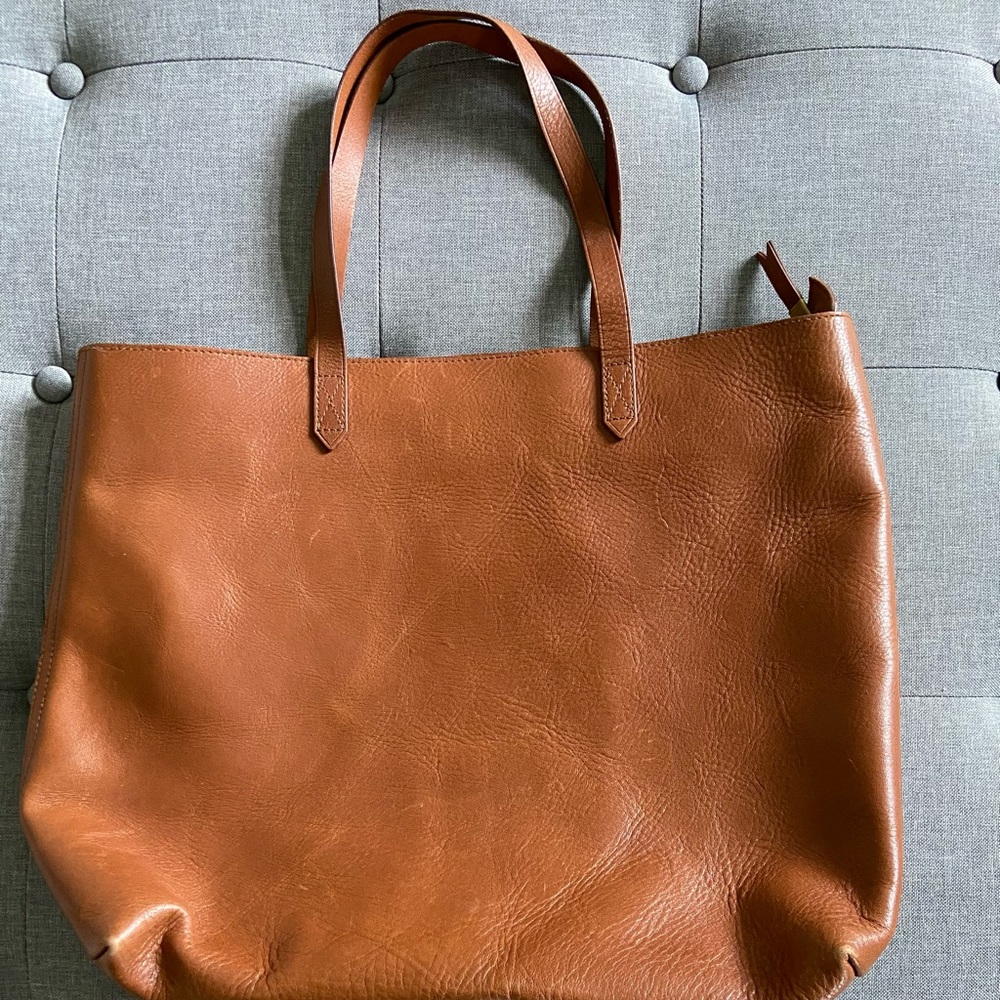 Madewell Transport Tote large in brown leather